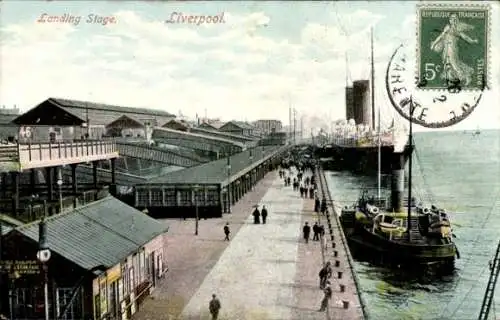 Ak Liverpool North West England, Hafen, Dampfer am Anleger