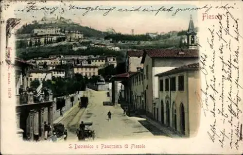 Ak Fiesole Toskana, S. Domenico e Panorama di Fiesole