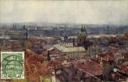Künstler Ak Setelik, Jaroslav, Praha Prag, Totalansicht der Stadt