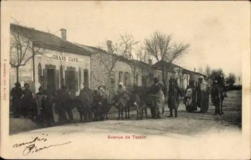 Ak Oran Algerien, Avenue de Tassin, Grand Cafe