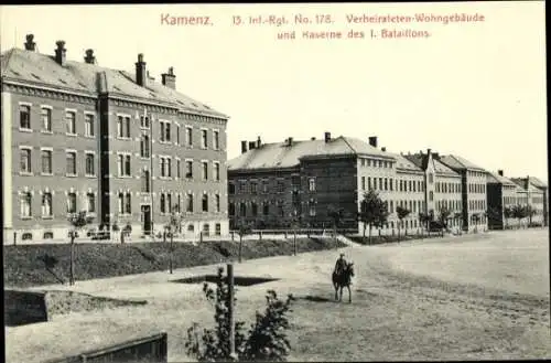 Ak Kamenz in Sachsen, 13. Inf. Regiment No. 178, Kaserne 1. Bataillon, Verheiratetenwohngebäude