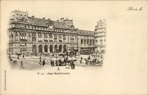 Ak Paris VIII, Gare Saint Lazare