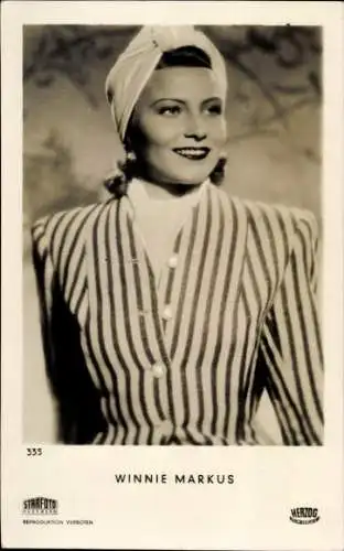 Ak Schauspielerin Winnie Markus, Portrait, Turban