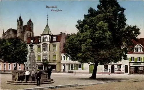 Ak Breisach am Oberrhein, Marktplatz