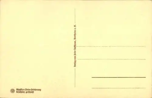 Steindruck Ak Wertheim am Main, Alte Häuser