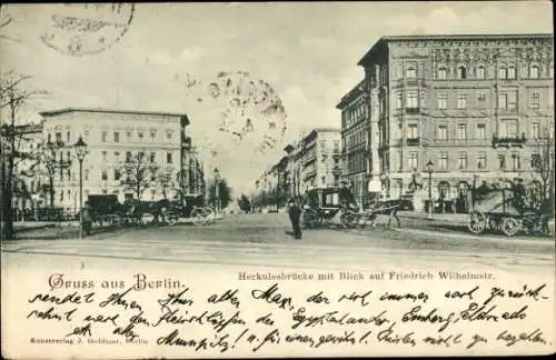 Ak Berlin Tiergarten, Herkulesbrücke, Friedrich-Wilhelmstraße