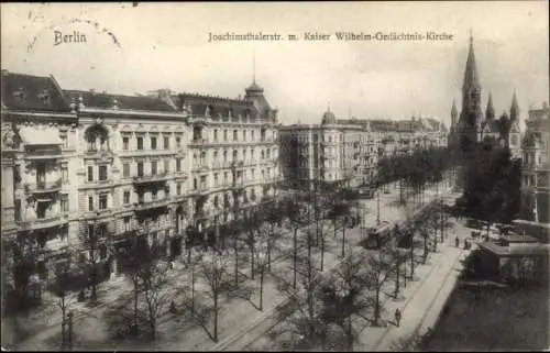 Ak Berlin Wilmersdorf, Joachimsthalerstraße, Wilhelm-Gedächtnis-Kirche