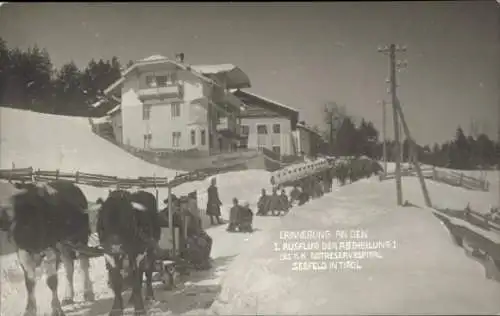 Ak Seefeld in Tirol, Ausflug der Abteilung des K.K. Notreservespital