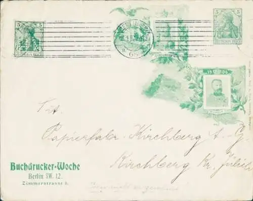 Ganzsachen Briefumschlag Adel Württemberg, Wilhelm II, Friedrich I