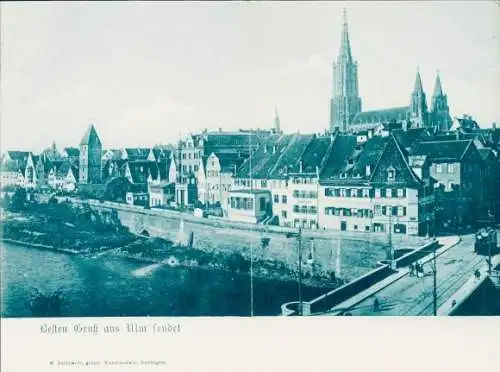 Klapp Ak Ulm an der Donau, Teilansicht, Münster