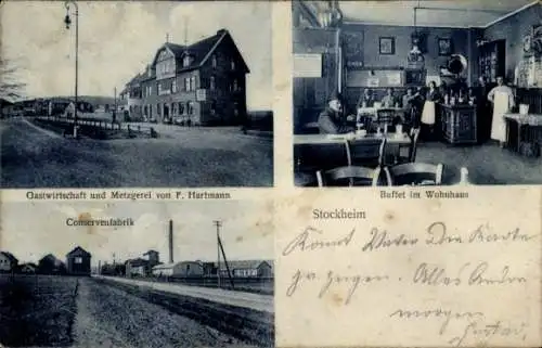 Ak Stockheim Glauburg in Hessen, Gastwirtschaft und Metzgerei, Konservenfabrik
