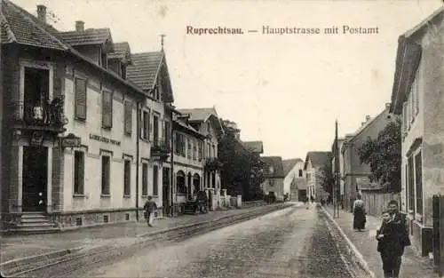 Ak Le Robertsau Ruprechtsau Strasbourg Straßburg Elsass Bas Rhin, Hauptstraße, Postamt