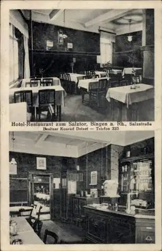 Ak Bingen am Rhein, Hotel Restaurant Zum Salztor, Salzstraße, Innenansicht