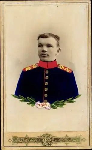 CdV München, Deutscher Soldat in Uniform, Portrait 1904