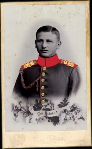 CdV Rastatt, Deutscher Soldat in Uniform, Portrait, Schützenschnur