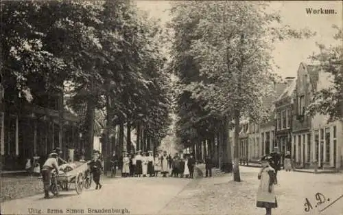 Ak Workum Fryslân Niederlande, Straßenpartie