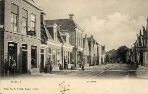 Ak Joure Friesland Niederlande, Midstraat, Bazar