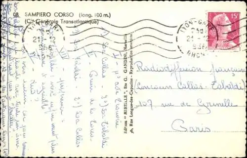 Ak Dampfer Sampiero Corso, CGT, French Line