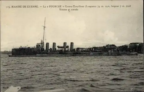 Ak Französisches Kriegsschiff, La Fourche, Contre-Torpilleur