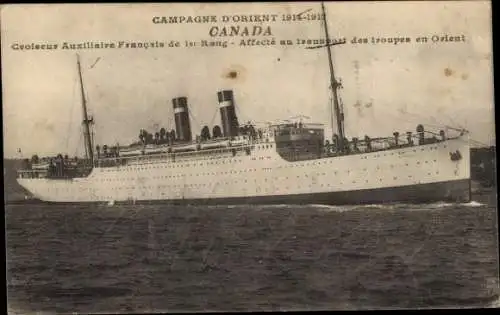 Ak Französisches Kriegsschiff, Canada, Croiseur Auxiliaire