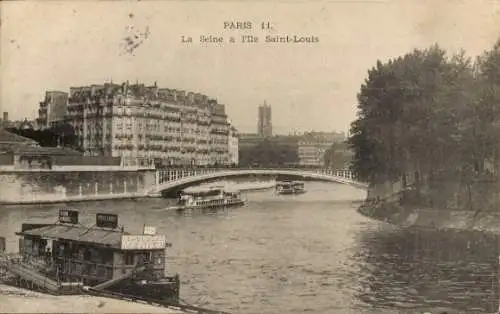 Ak Paris IV, Seine bis Ile Saint Louis