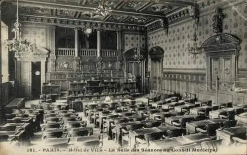 Ak Paris IV, Rathaus, Sitzungssaal des Gemeinderats