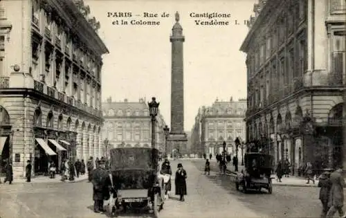 Ak Paris I, rue Castiglione, Column Vendome