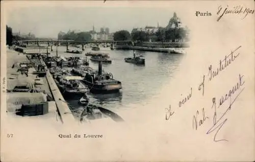 Ak Paris I, Quai du Louvre