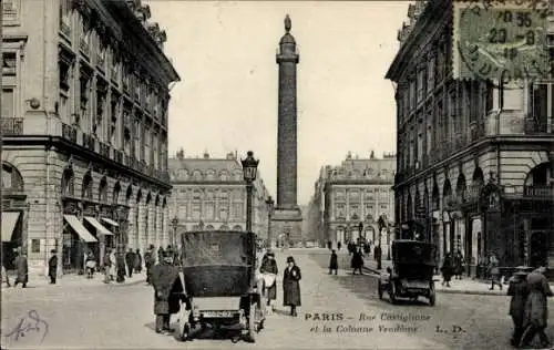 Ak Paris I, rue Castiglione, Column Vendome