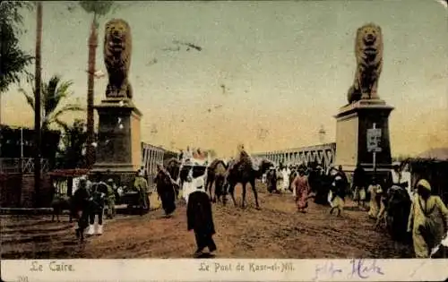Ak Kairo Kairo Ägypten, Kasr el-Nil-Brücke