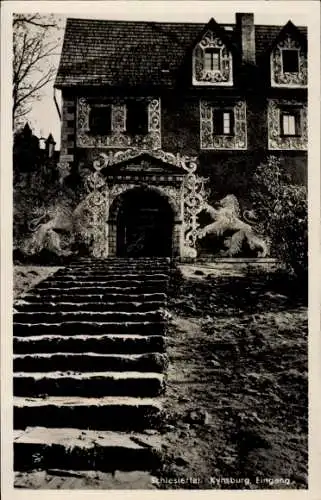 Ak Zagórze Śląskie Kynau Schlesien, Kynsburg, Eingang