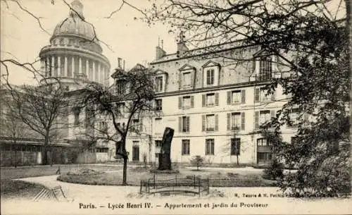 Ak Paris V, Lycée Henri IV., Wohnung und Garten des Direktors