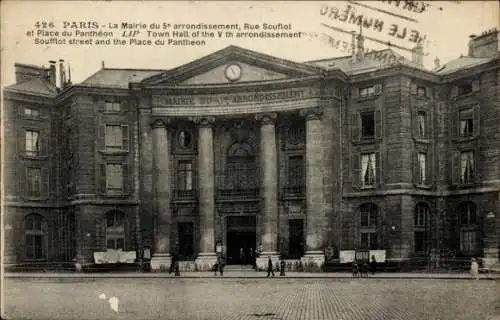 Ak Paris V, Rue Souflot und Place du Panthéon