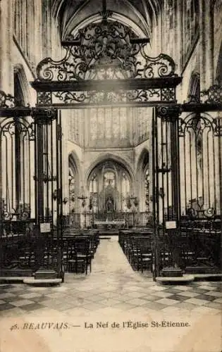 Ak Beauvais Oise, Das Kirchenschiff der Kirche Saint-Étienne