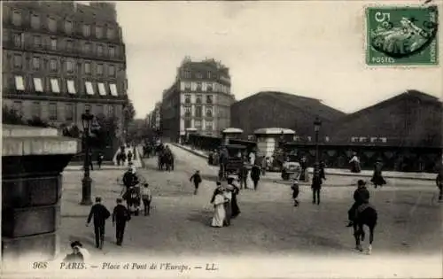 Ak Paris VIIIe Élysée, Place und Pont de l’Europe