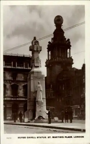 AK London City England, Nurse-Cavell-Statue, St. Martin's-Place