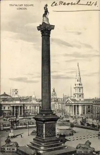 Ak London City England, Trafalgar-Square