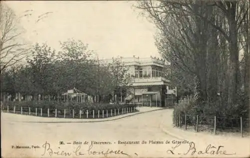 Ak Paris XII Bois de Vincennes, Restaurant du Plateau de Gravelle