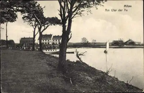 Ak Jelgava Mitau Lettland, Aa, Ufer