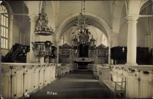 Ak Jelgava Mitau Lettland, Kirche, Innenansicht