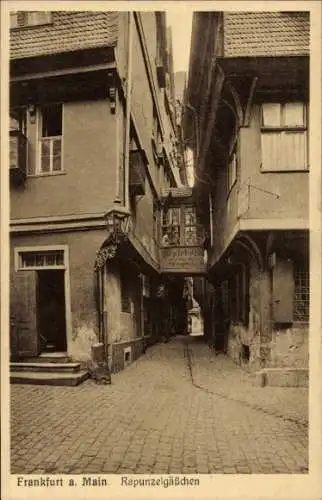 Ak Frankfurt am Main, Rapunzelgässchen