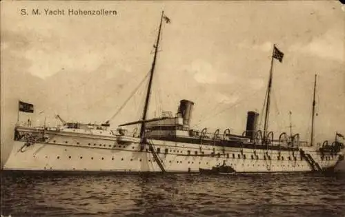 Ak Kriegsschiff SM Yacht Hohenzollern, Kaiserliche Marine