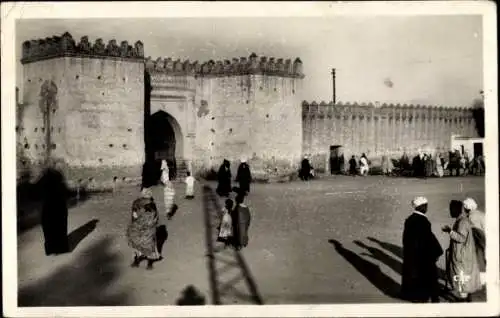 Ak Oujda Marokko, Porte des Têtes, Torblick
