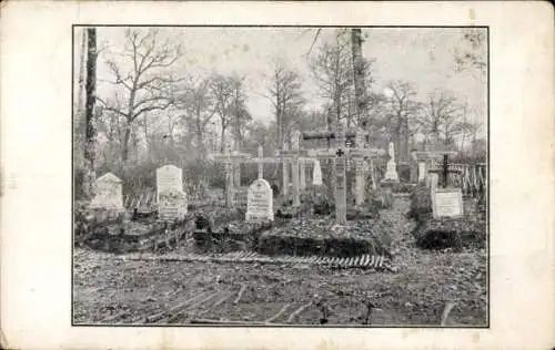 Foto Ak Friedhof, Soldatengräber, Grabmäler