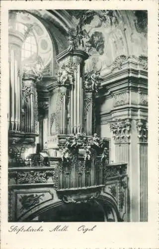 Ak Melk Niederösterreich, Stiftskirche Melk, Orgel