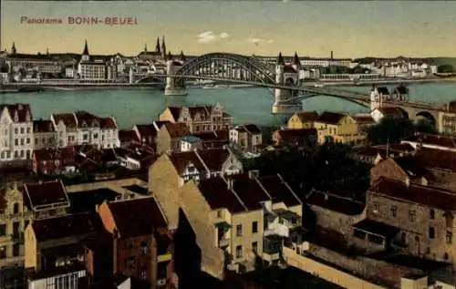 Ak Beuel Bonn am Rhein, Teilansicht, Brücke