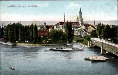 Ak Konstanz am Bodensee, Blick von der Seestraße