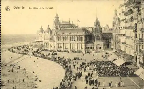 Ak Oostende Ostende Westflandern, Digue, Kursaal