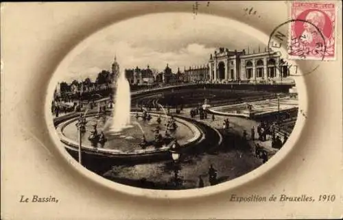 Ak Brüssel, Weltausstellung 1910, Das Becken