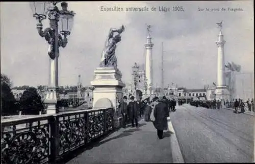 Ak Lüttich Belgien, Weltausstellung 1905, auf der Fragnés Brücke